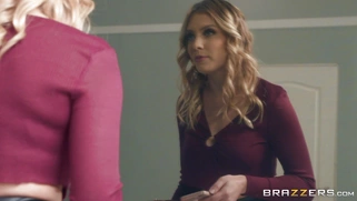 Giselle Palmer caught Honey Gold being fucked through the glory hole