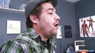 Nurse Lylith Lavey grabs a patient by the cock and sucks it