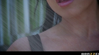 Big booty Latina Nikki Delano getting wet outdoor