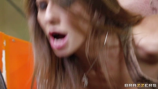 Madison Ivy makes him fuck her tight cunt in the air