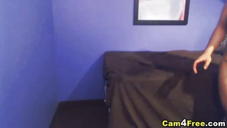 Busty Latina Zaria masturbates and rides her dildo