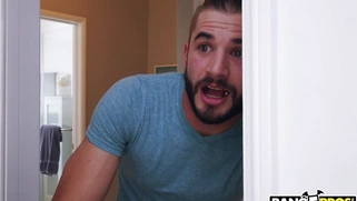 Honey Gold caught her stebro spying on her