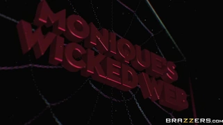 MILF Monique Alexander posing in sexy leather dress