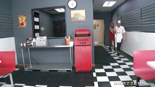 Katie Kox gets her huge double Ds oiled and worshipped