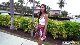 Gianna Dior flashes her tits on the street