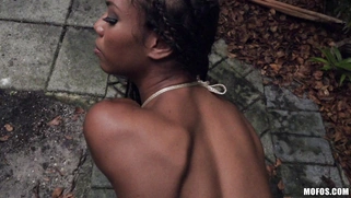 Nia Nacci getting banged like a bitch dog outdoors