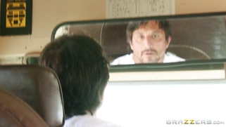 Brooke Wylde showing off her titties to all the horny dudes on the bus