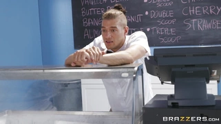 Blonde Kat Dior guzlles Xander Corvus' cock