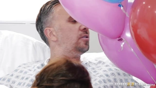 Nurse Alexis Fawx is sucking her patient Keran Lee's cock