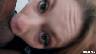 Teen Athena Rayne is sucking cock in POV