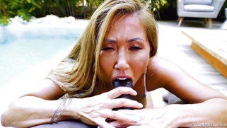 Kianna Dior is sucking the black monster cock in POV