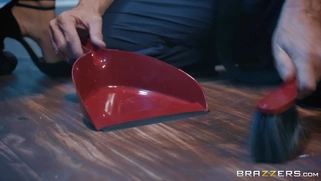 Brunette Katana Kombat is masturbating in the office